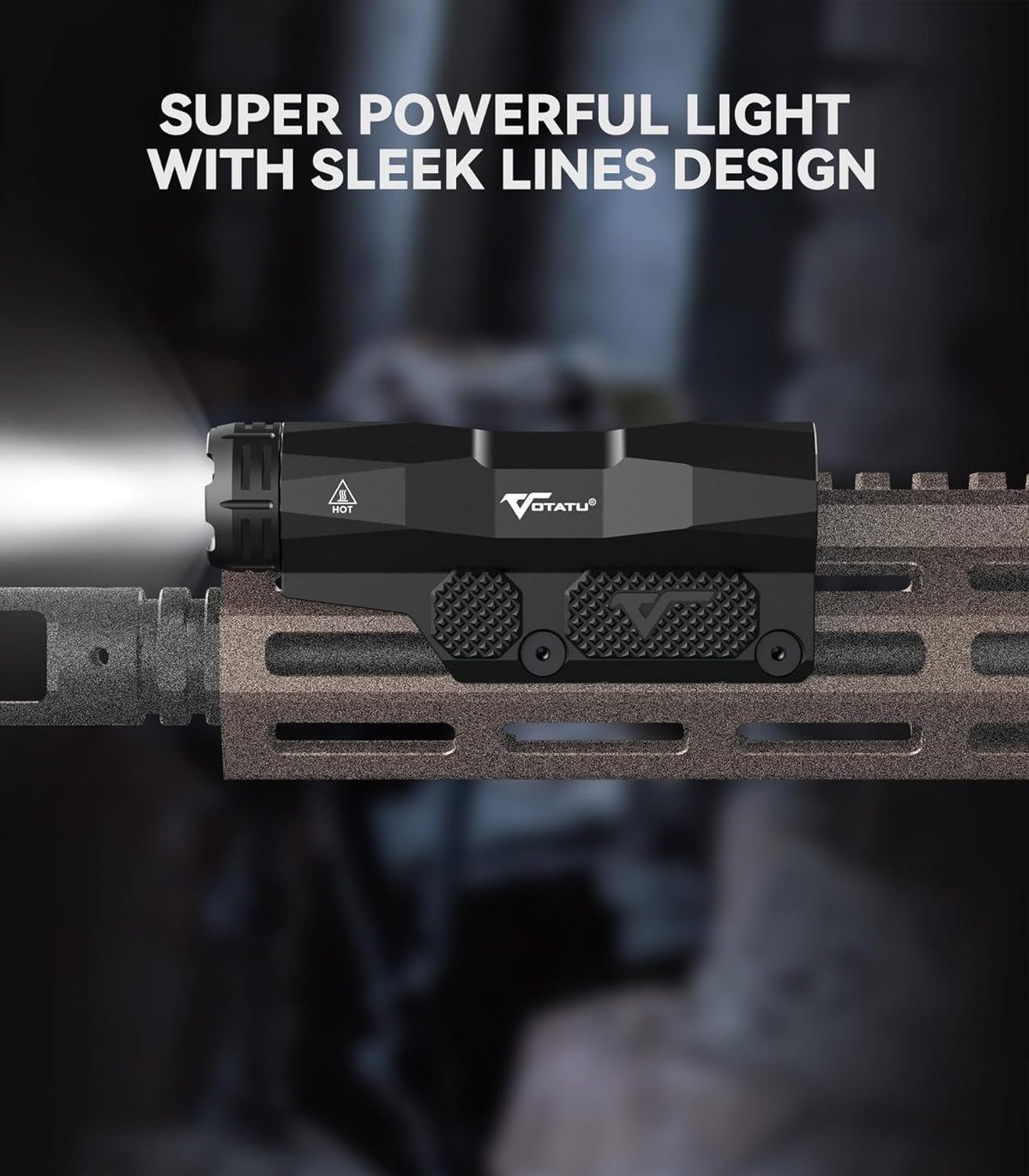 VOTATU ML50 Tactical Flashlight - 2400 Lumens Picatinny/Mlok Weapon Light with Pressure Pad Switch