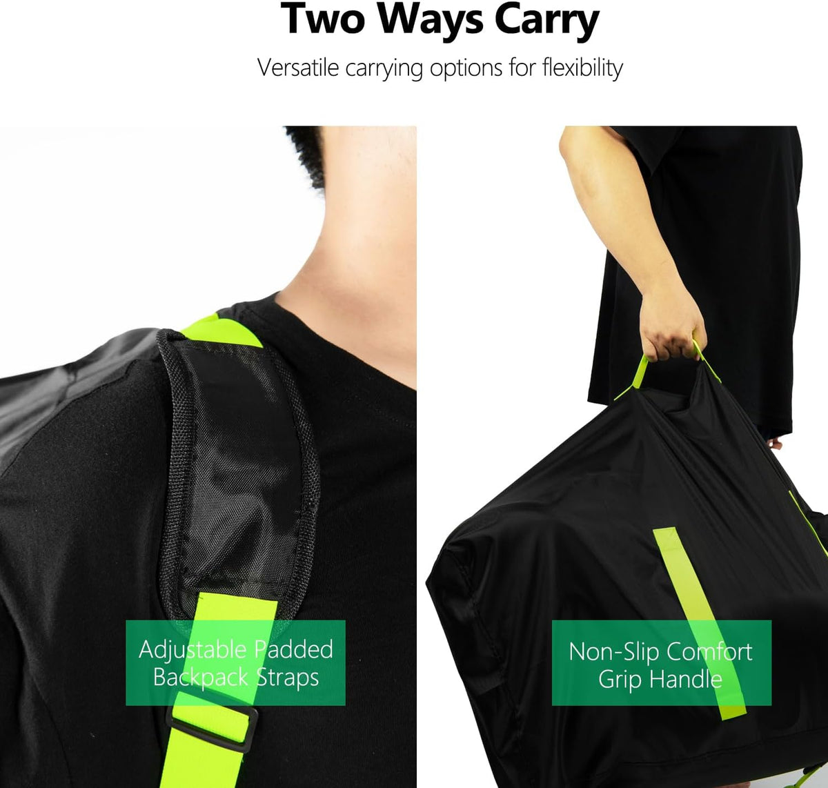 elaia Large Waterproof Car Seat Travel Bag for Airplane with Green Straps
