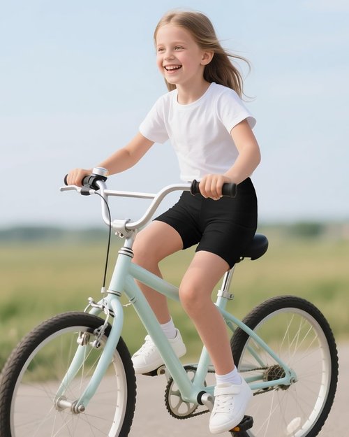 HASMES Girls Bike Shorts - Comfortable Cotton Under Dress Shorts for Dance & Running | 3 Pack