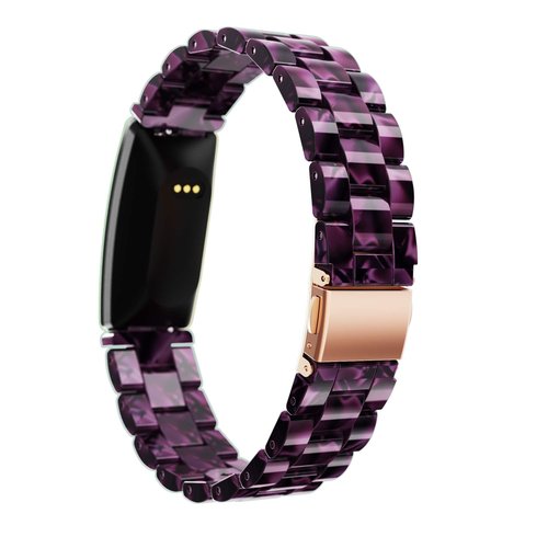 BaiHui Compatible with Fitbit Inspire 2 Band/Inspire/Inspire HR Bands Women Girls, Slim Resin Watch Band Replacement Adjustable Wristband for Fitbit Inspire 2, Purple
