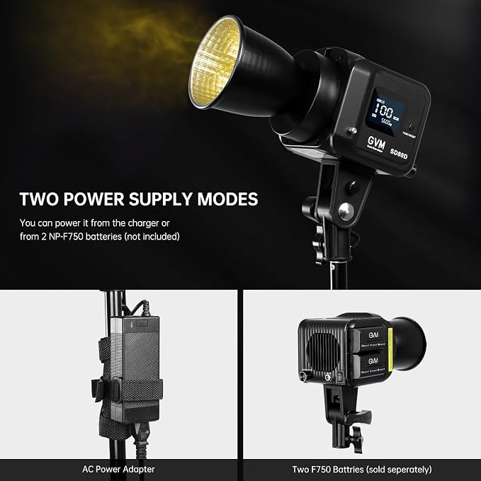 GVM 80W LED Video Light with Lantern Softbox and Tripod Stand Kit, Bi-Color