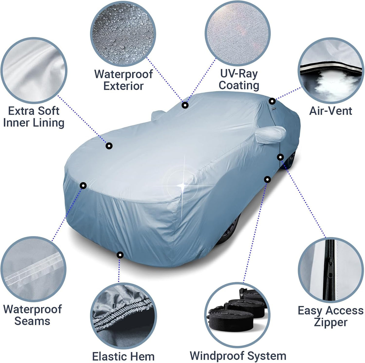 iCarCover Premium Car Cover for 2002-2010 Lexus SC430 Heavy Duty Waterproof All-Weather Automobiles Custom Fit Indoor Outdoor UV Snow Protection Covers with Straps and Bag