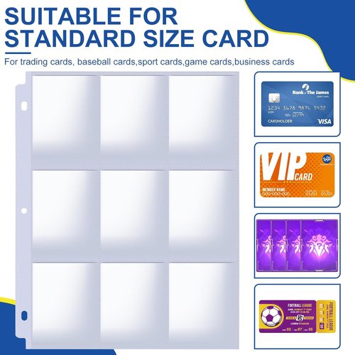 1080 Pockets Card Sleeves by [Brand Name] - 9 Pocket Trading Card Binder Sheets for Baseball, Football & More