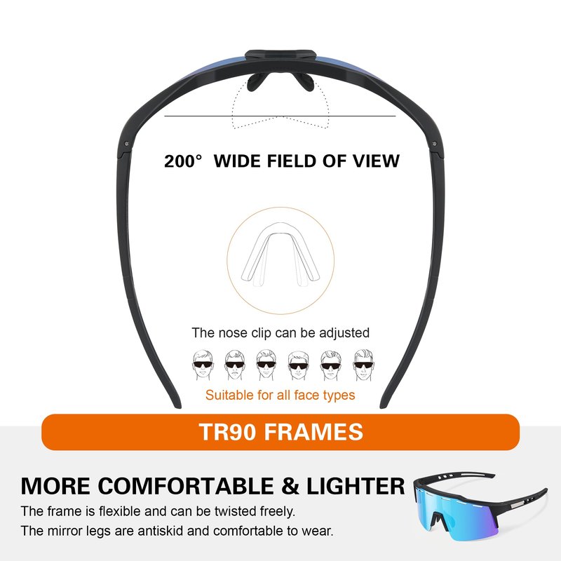 suoso Polarized Cycling Sunglasses for Men: Women Fishing Cycling Mountain Bike Sun Glasses for Youth UV400 Protection