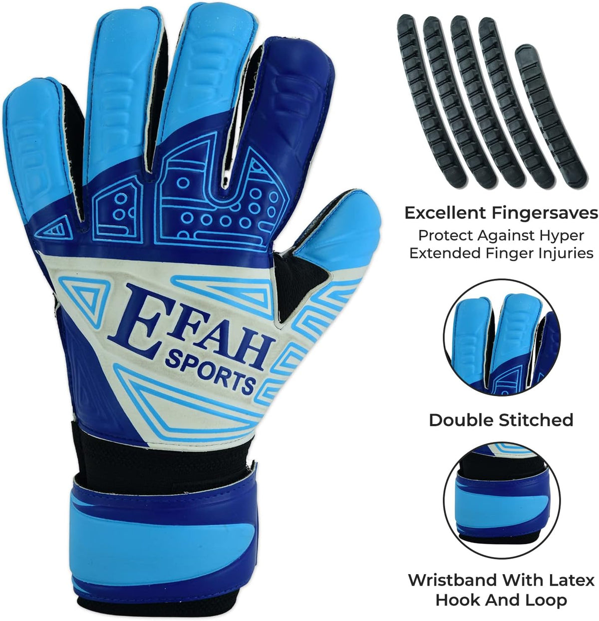 Skiennix Soccer Goalkeeper Gloves - Youth Football Goalie Gloves with Fingersave & Double Wrist Grips