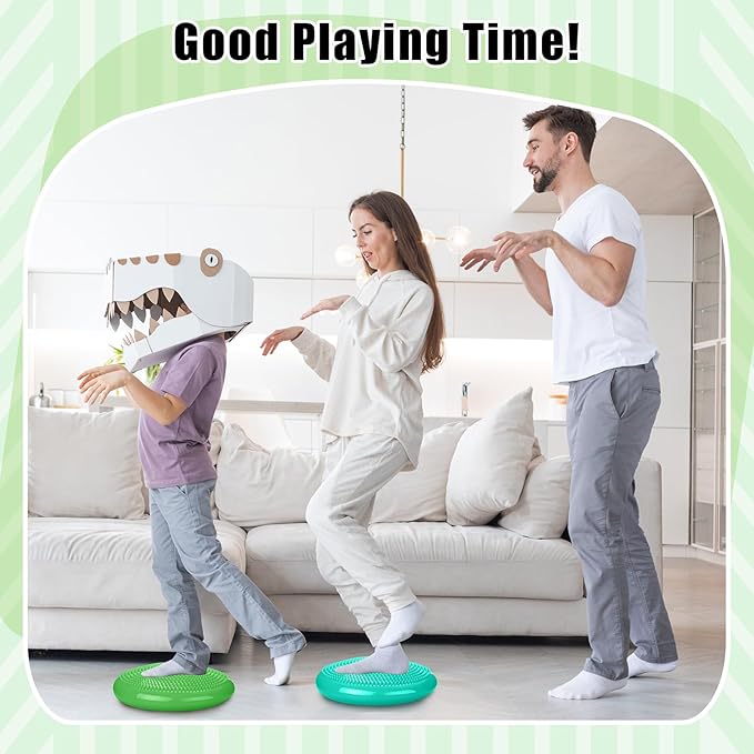 2 Pcs Wiggle Seat Inflated Wobble Cushion Flexible Balance Disc with Air Pump for Core Stability Strengthening Improving Posture Physical Exercise