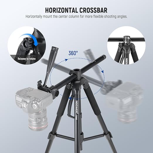 NEEWER Basics TP05 74" Video Tripod Monopod, 3 Way Pan Tilt Head Phone Holder
