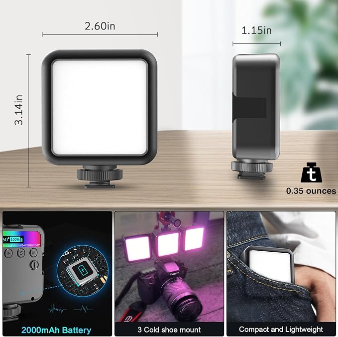 Altson Magnetic RGB Led Video Light LED Camera Light 360° Full Color Portable
