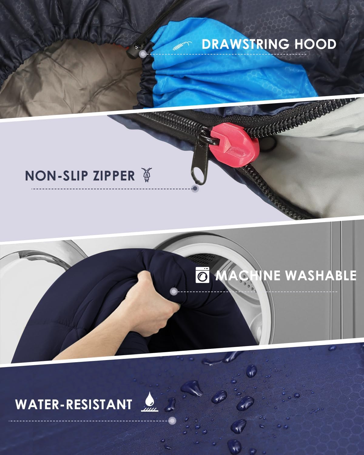Skiennix Lightweight Waterproof Sleeping Bag - Cold Weather Camping Gear for Adults & Kids