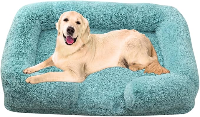 Dog Beds Large Sized dog Orthopedic, Sofa Dog Bed with Waterproof Lining and Nonskid Bottom, Rectangle Washable Dog Bed for Medium Small Dogs and Cats Comfortable ( Color : Green1 , Size : 51 x 35" )