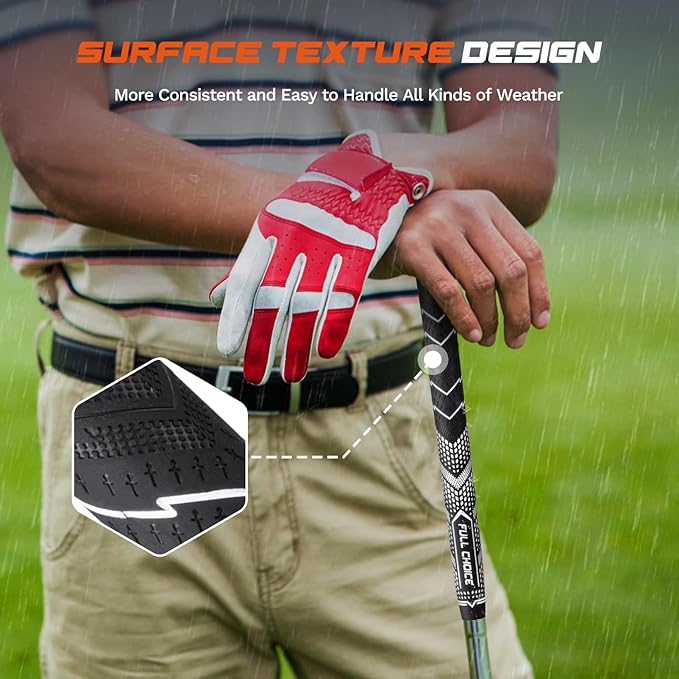 Rubber Golf Grips 13 Pack, High Traction, Non-Slip, Advanced Texture, Choose from 13 Grips or 13 Grips with Regripping Kit, Standard/Mid/Jumbo Size, 4 Colors Available RG01 Golf Club Grips
