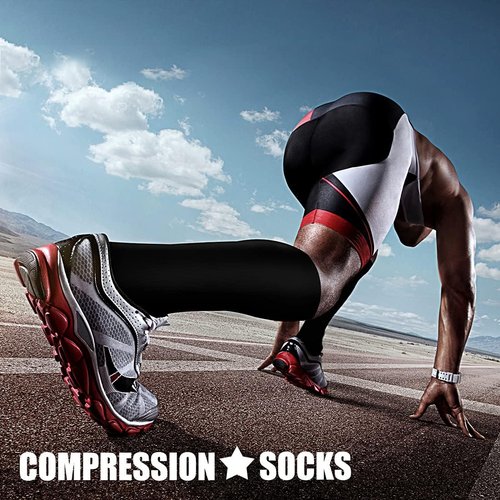 CHARMKING Compression Socks - 15-20 mmHg Circulation Support for Athletic Running & Cycling (3 Pairs)