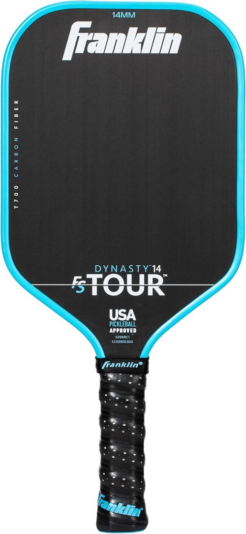 Franklin Sports Pro Pickleball Paddles - Tour Series Raw Carbon Fiber T700 - USA Approved | Unibody Design - Gray, Blue & Pink