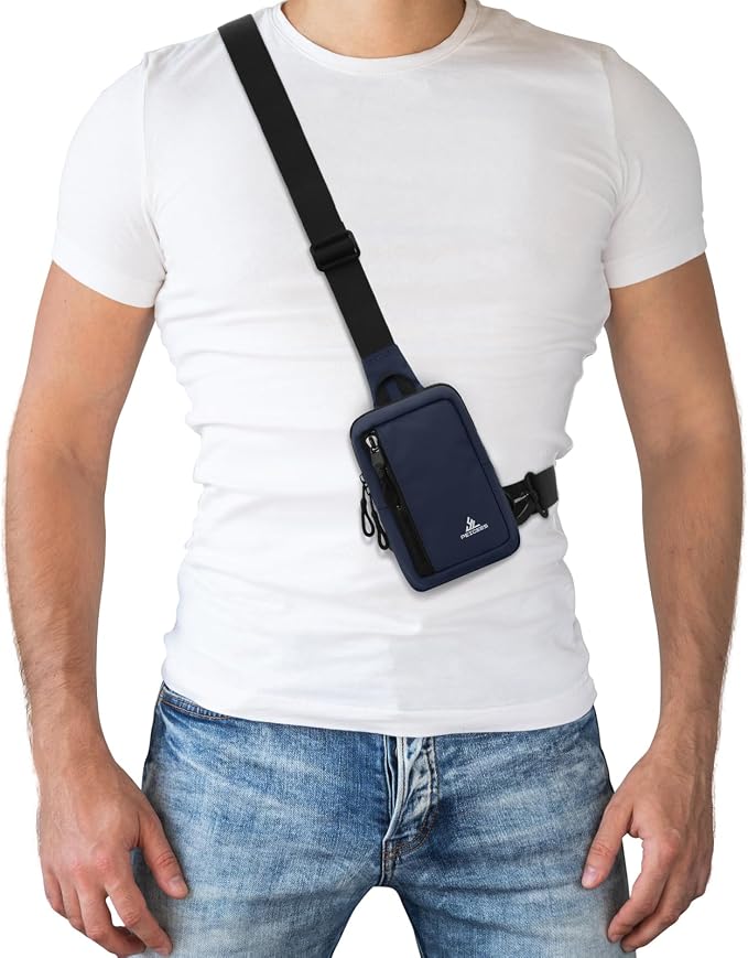 Peicees Small Crossbody Bag for Men Women Mini Sling Bag Travel Running Phone