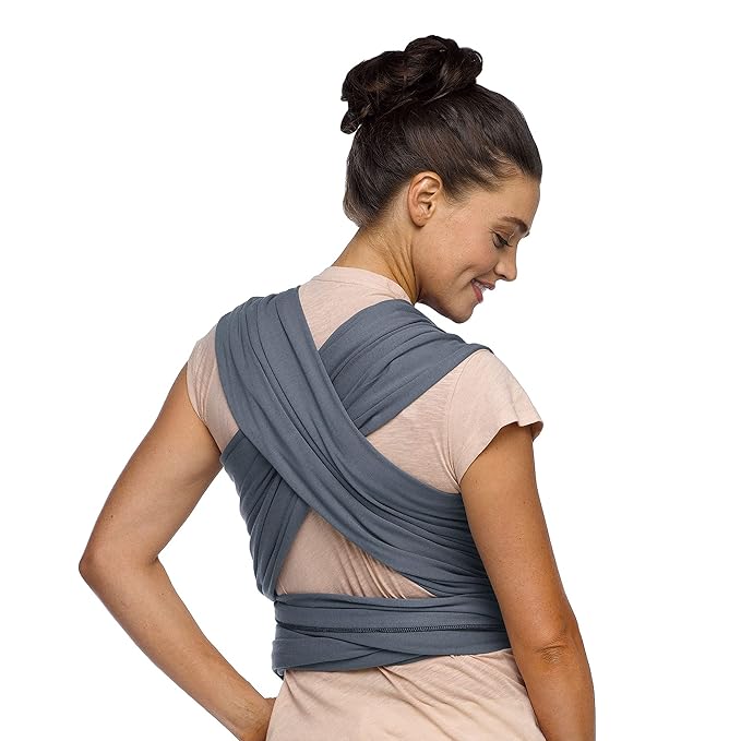 Moby Baby Wrap Carrier Classic for Newborns to Toddlers (8-33lbs), Infant Sling Carrier, Lightweight & Hands Free Design, Adjustable for All Body Types (Flint)