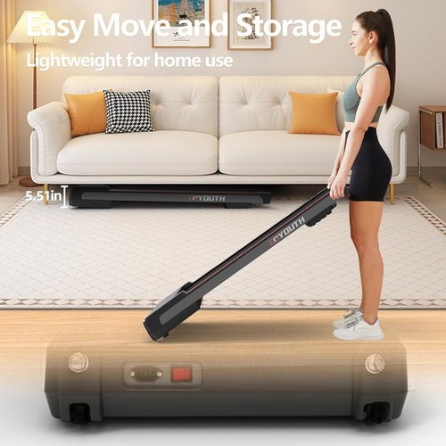 GOYOUTH Electric Treadmill - 2 in 1 Under Desk Walking & Jogging Machine with Remote Control & LED Display