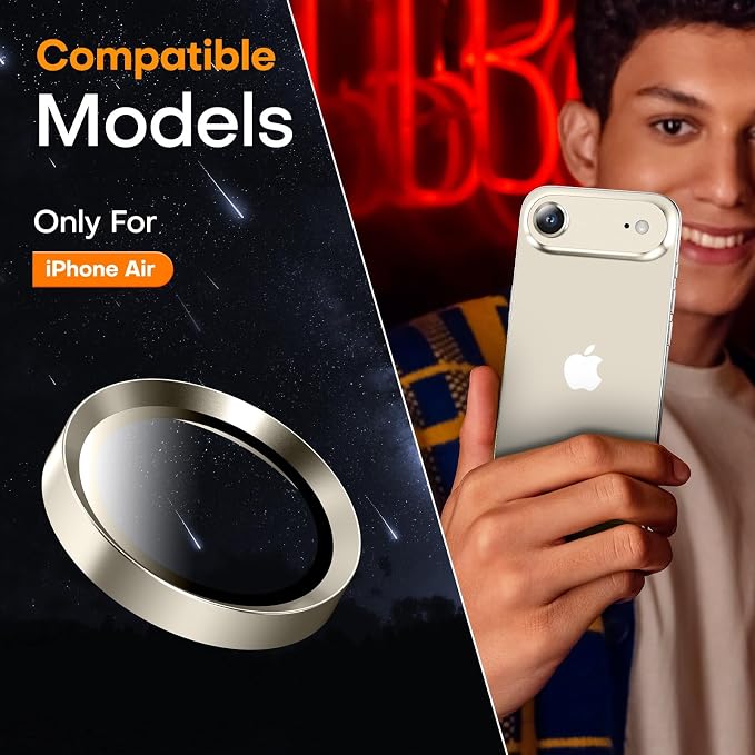 Camera Lens Protector for iPhone Air, Sapphire Glass Metal Individual Camera