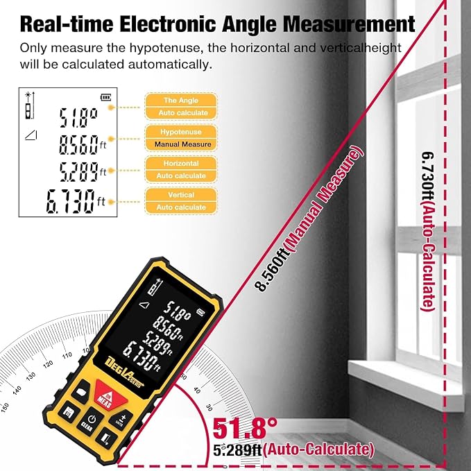 Laser Measurement Tool, DEGLASERS 328 Feet Laser Measure