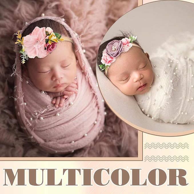 Buryeah 7 Pcs Baby Photoshoot Props Wrap Kit Includes 3 Pcs 66.9 x 35.4''