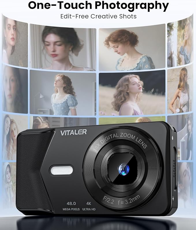 Digital Camera, Autofocus 48MP 4K Camera