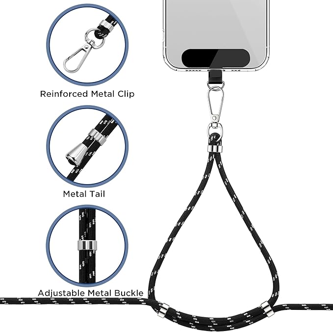 CACOE Phone Lanyard 2 Pcs-1 Pcs Adjustable Neck Strap, 2 Pads, Universal