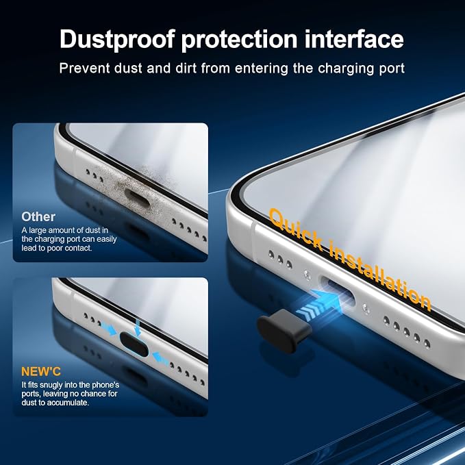 NEW'C 3x for iPhone 16 Plus Screen Protector+ 3x Camera Lens Protector