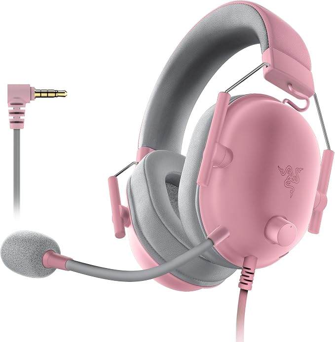 Razer BlackShark V2 X Gaming Headset, 50mm Drivers, Quartz Pink