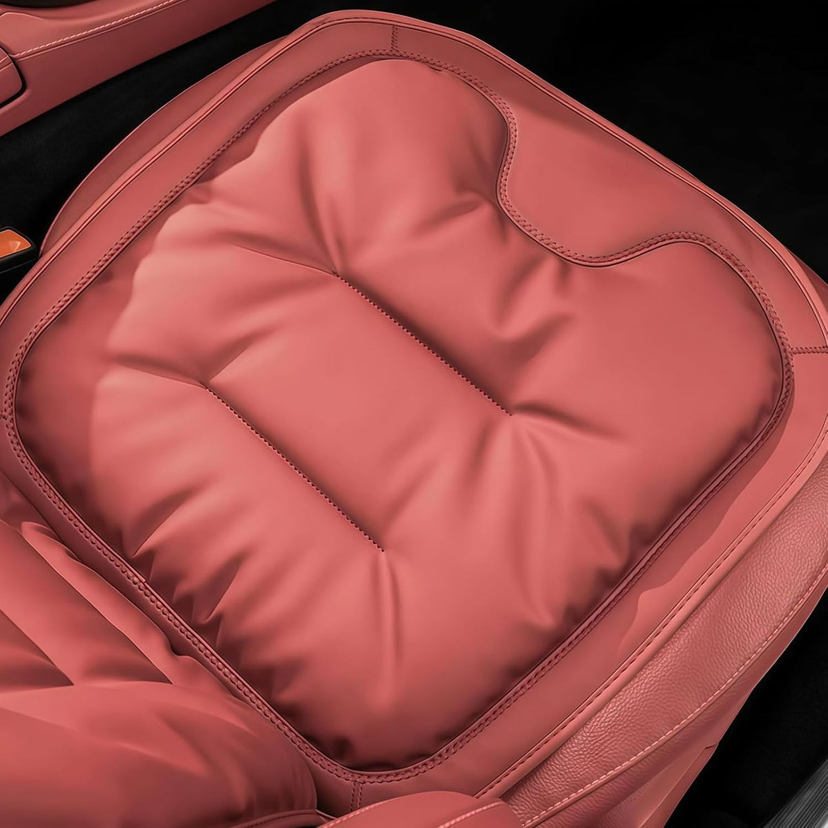 Car Seat Cushion, 2026 New Skin-Friendly Leather Seat Cushions, Breathable Dirt-Repellent Memory Foam Pad for Most Auto & Office Chairs (3pcs Black)