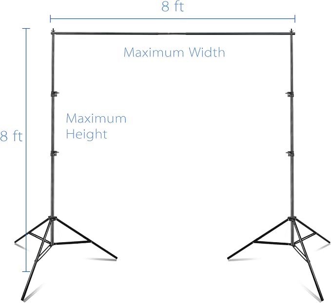 EMART Photography Backdrop Stand, 8 x 8 ft Adjustable Photo Background Holder
