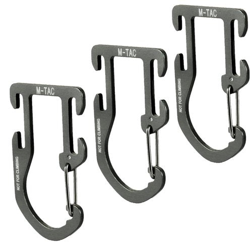M-Tac Carabiner Clip Molle Compatible Snap Hook for Tactical Vest Backpack D-Ring (Set of 3)
