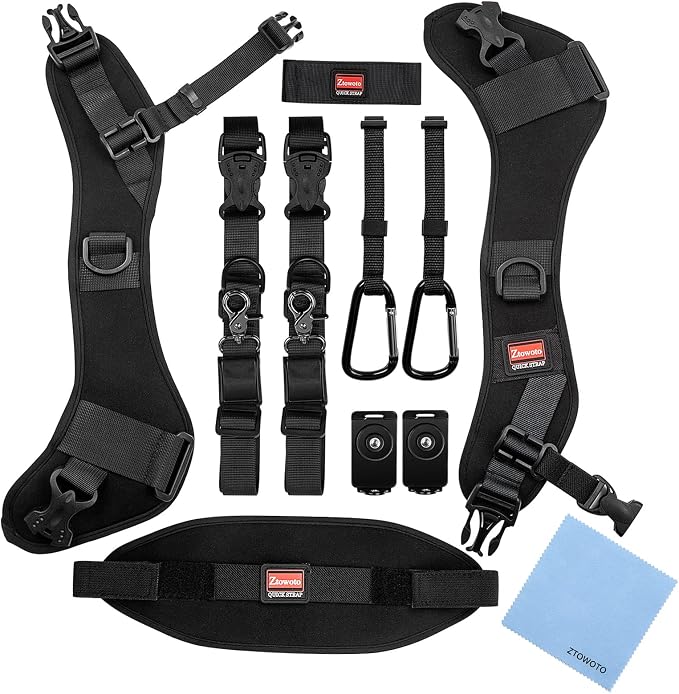 Camera Strap Double Shoulder Camera Strap Harness Quick Release Adjustable Dual
