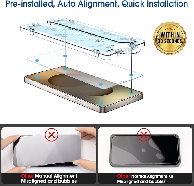 amFilm Auto-Alignment OneTouch for Samsung Galaxy S25 Ultra 6.9" Screen