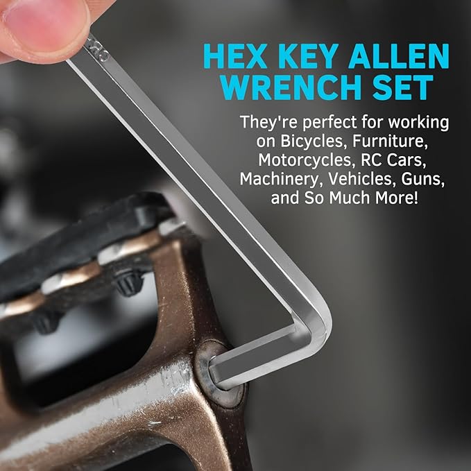 36-Piece Hex Key Allen Wrench Set with Ball End - SAE/Metric Sizes and 2 Storage Cases (Blue/Black)