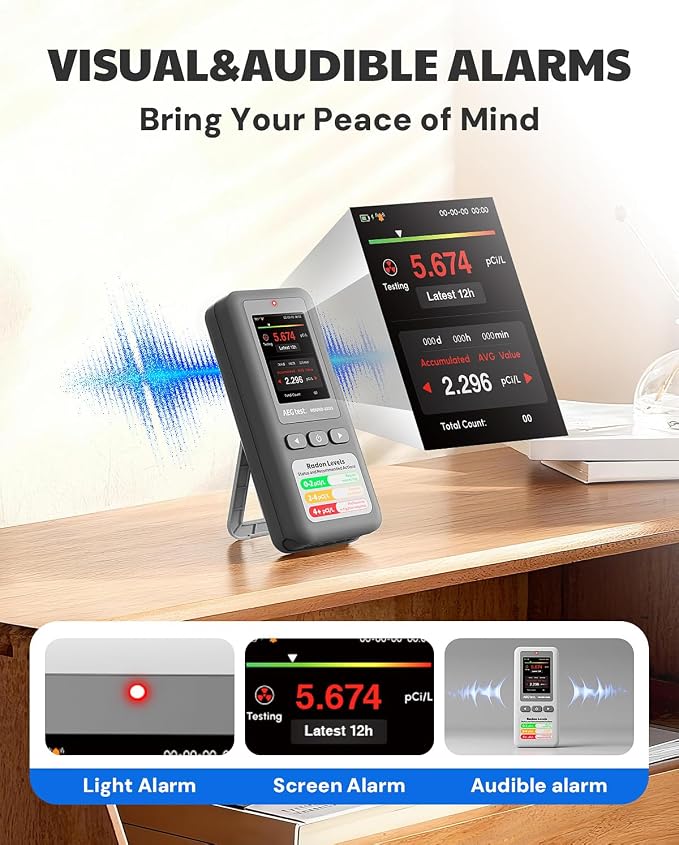 HOUND-1011S Portable Radon Detector, High-Accuracy Sensor