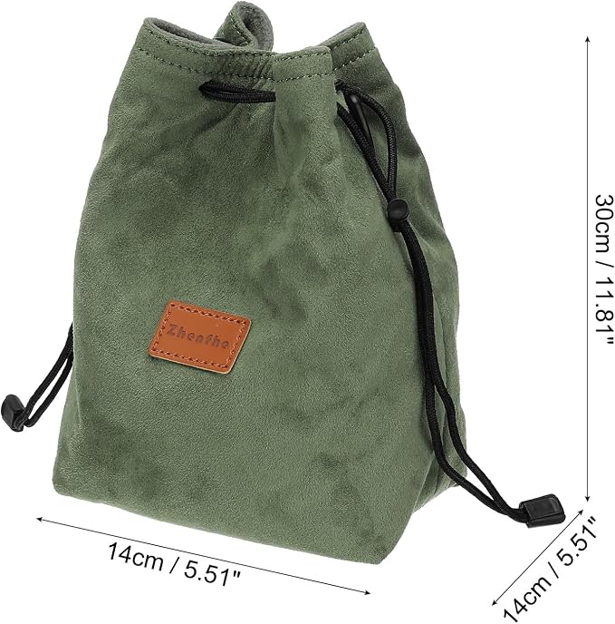 Patikil XL Size Drawstring Lens Case Flannel Camera Handbag