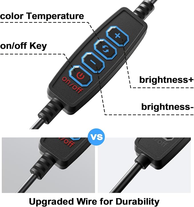 Ring Light Clip on Laptop Monitor, Webcam Light 10 Brightness Level Video