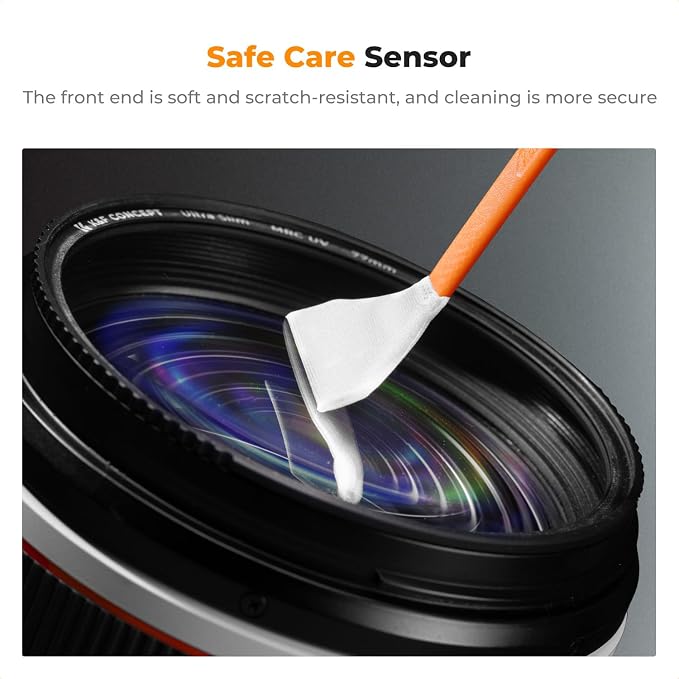 K&F CONCEPT 16mm APS-C Sensor Cleaning Swab*10 + 20ml Sensor Cleaner, DSLR SLR