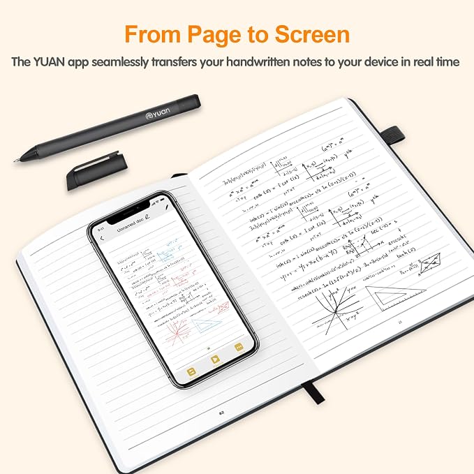 Yuan Digital Sync Pen with Notebook, Smart Writing Set Real time Sync Digitizing