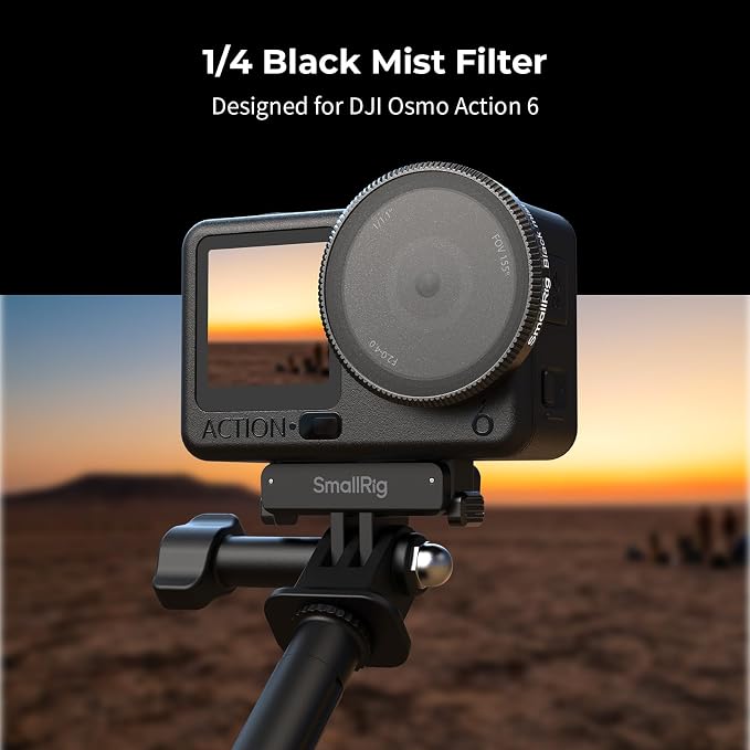 SmallRig 1/4 Black Mist Filter for DJI Osmo Action 6, Snap On Black Diffusion