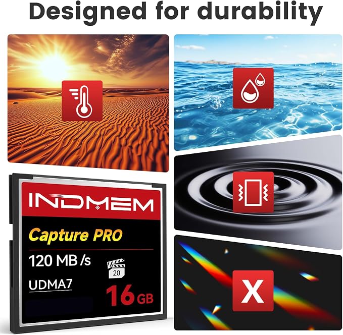 CF Card 16GB, CF Memory Card High Speed UDMA Camera Cards Designed