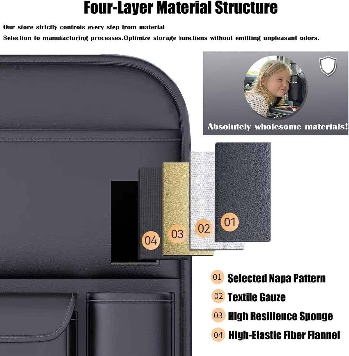 1 Pack - Car Organizer, Back Seat Car Organizer, Back Seat Organizer, Seat Back Organizer.(Black)