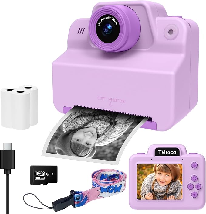 Instant Print Camera for Kids, Toddler Kids Camera Instant Print for 3 4 5 6 7