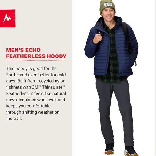 MARMOT Men's Echo Featherless Hoody - Lightweight Puffer Jacket with Hood for Ultimate Warmth