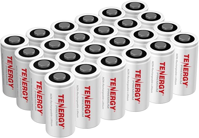 Tenergy Premium 24 Pack NonRechargeable CR123A 3V Lithium Battery, Primary