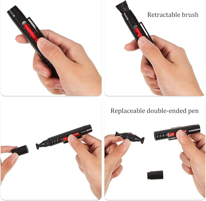 3 Pieces Multifunction Lens Cleaning Pen Brush Lens Brush