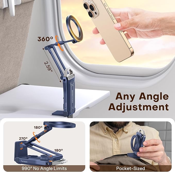 OMOTON TP02 360°Rotating for MagSafe Tripod Mount, Adjustable Aluminum Magnetic