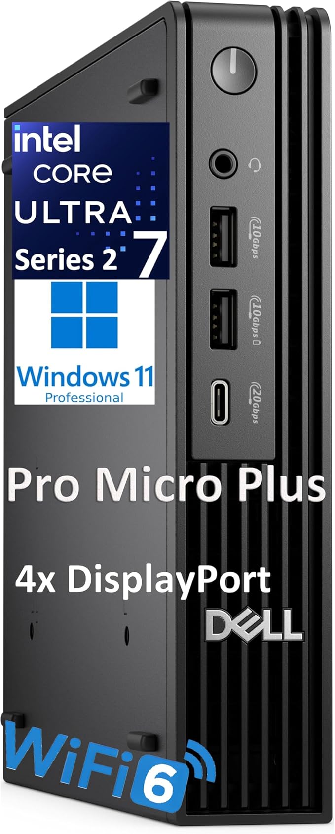 Dell Pro Micro Plus Mini PC, Intel 20-Core Ultra 7 265, 32GB RAM, 1TB SSD | AI Copilot, WiFi 6, Bluetooth, 4 DisplayPort + 2 Type-C, Windows 11 Pro, Next Gen OptiPlex 7000 MFF Desktop Computers