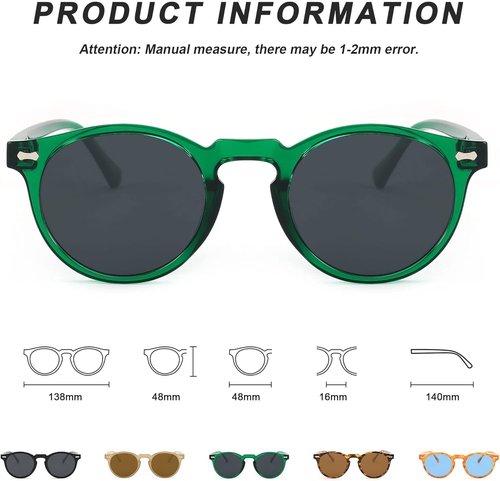 FEISEDY Vintage Round Polarized Sunglasses - Stylish UV400 Protection for Small Faces | Unisex B2355