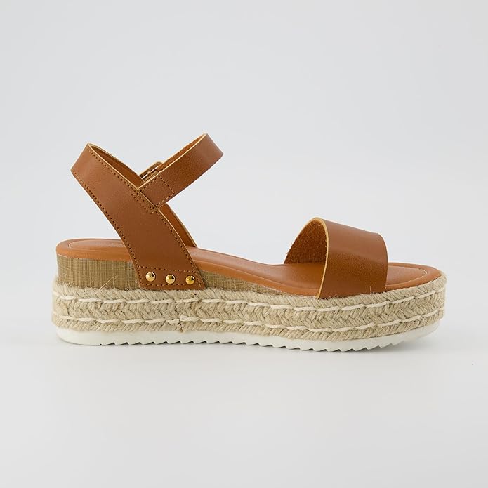 CUSHIONAIRE Melissa Espadrille Platform Sandals For Women with Adjustable Ankle Strap and Memory Foam Insole-Comfortable Womens Sandals for Summer