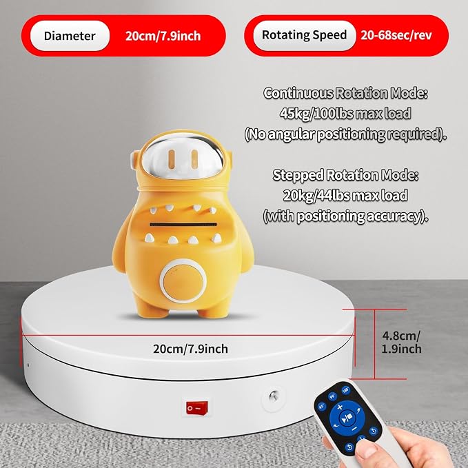 Remote Motorized Electric Turntable Rotating Display Stand Spinning Rotating